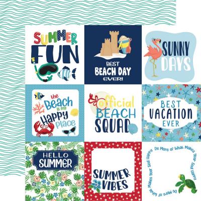 Carta Bella Beach Party Designpapier - 4 x 4 Journaling Cards
